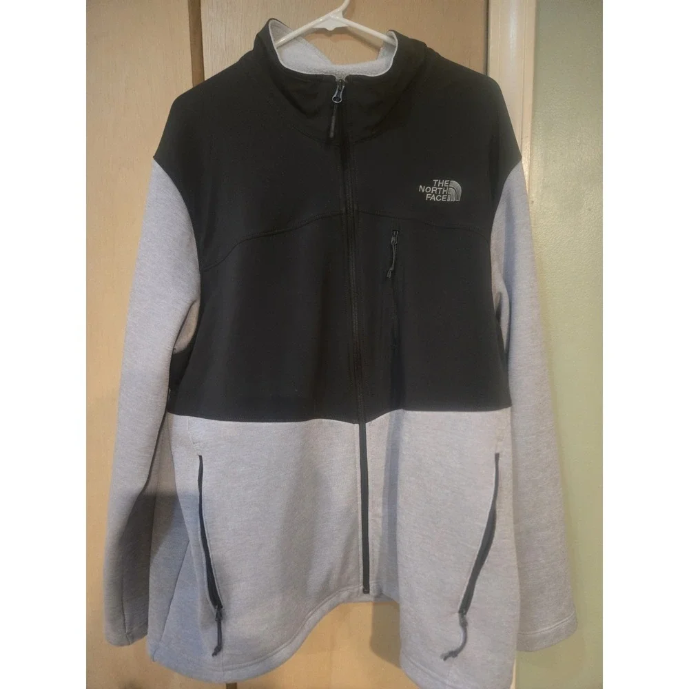 The North Face Full Zip Jacket XXL Black Gray Fleece Lined Mens